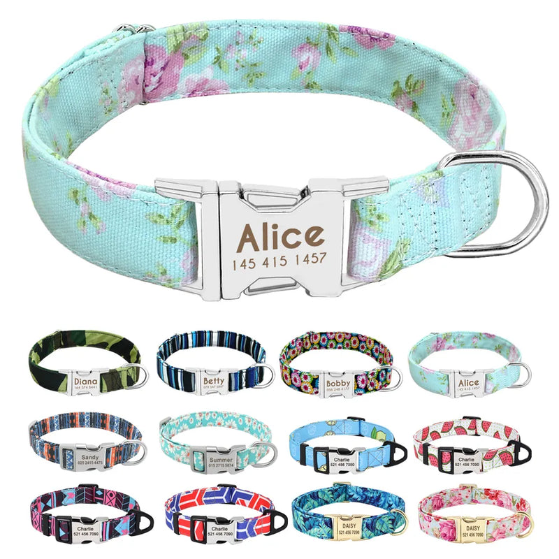 Acessórios personalizados para cães Coleira de nylon para Cães pequeno e médio porte.