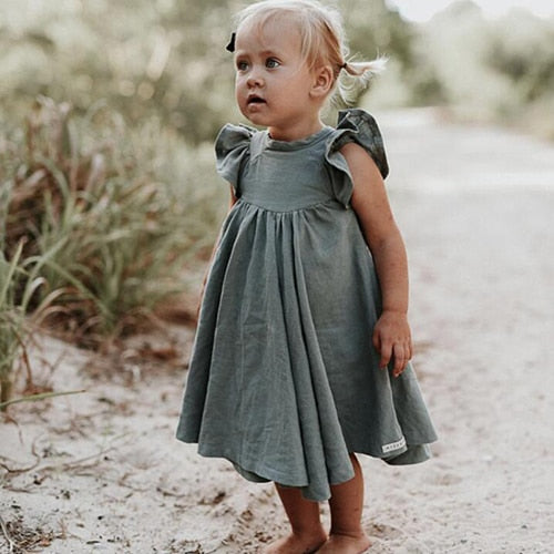 Vestido Infantil Babado em Algodão