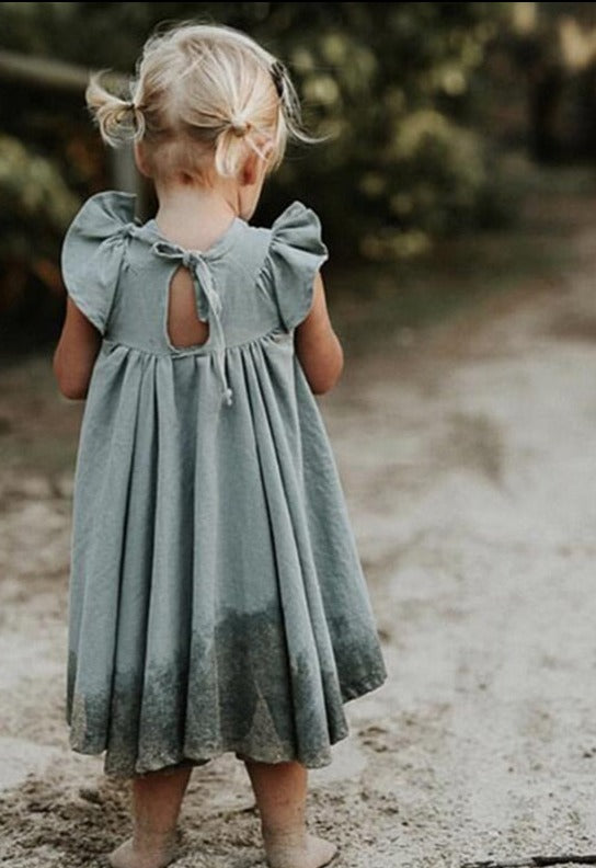 Vestido Infantil Babado em Algodão